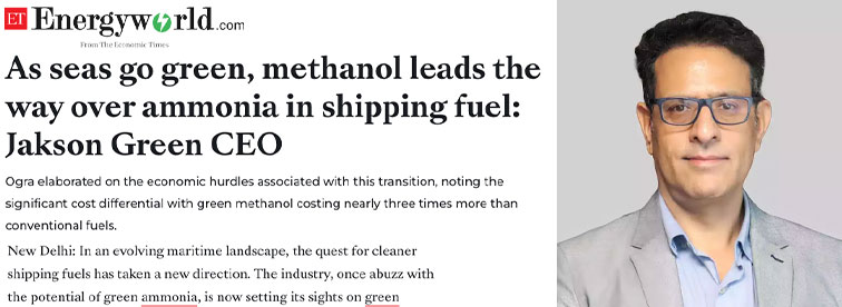 As seas go green, methanol leads the way over ammonia in shipping fuel — Jakson Green CEO